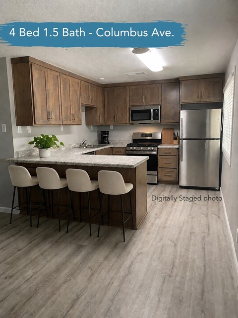 Floor plan for 4 beds, 1.5 baths